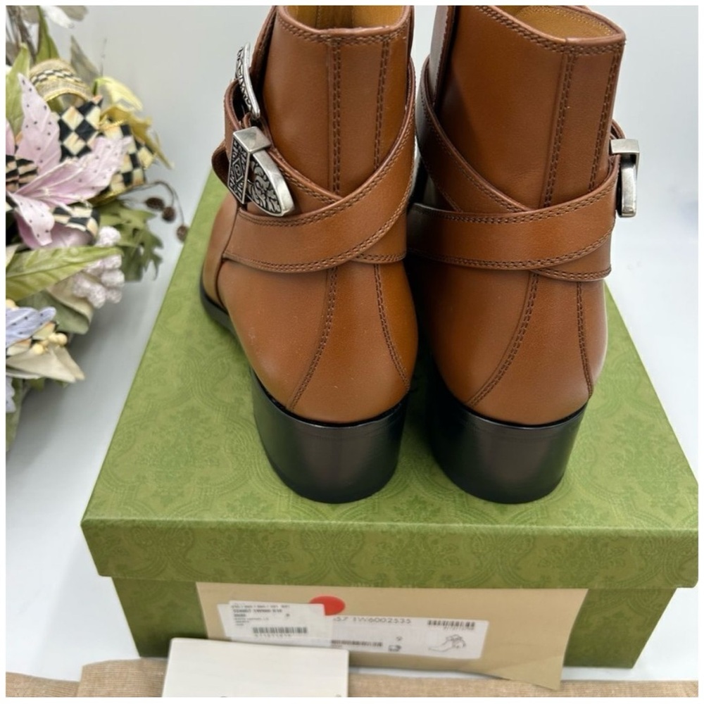 Gucci, leather ankle boots size 9, made in Italy - Picture 6 of 7